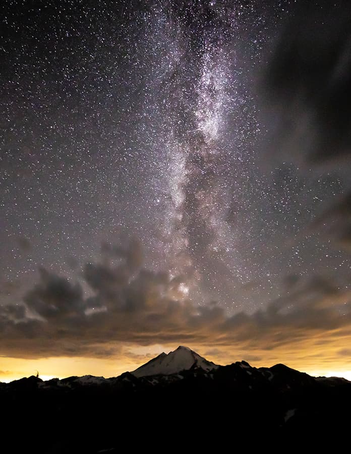 Milky Way over Mount Baker in Mount Baker Wilderness, Washington, USA by Art Wolfe