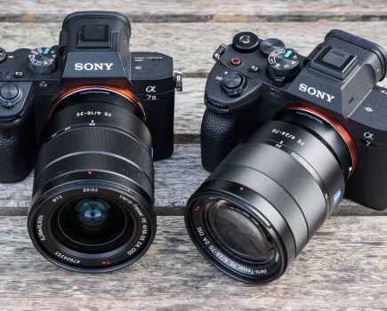 Two black cameras: Sony A7 IV (left) and Sony A7 III (right)