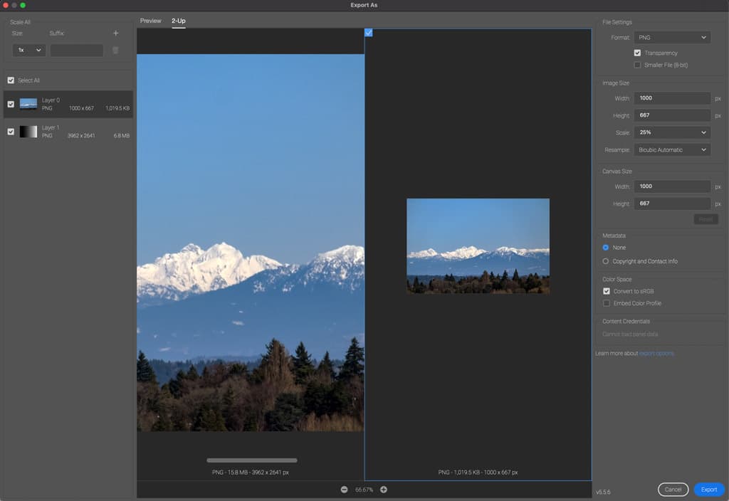 Improved Photoshop Export As tool