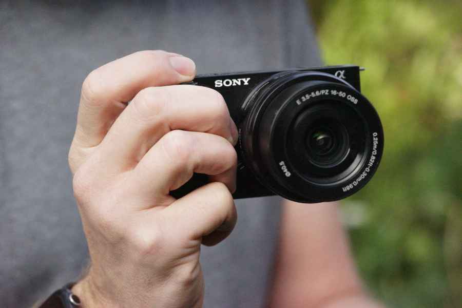 Sony ZV-E10 in hand