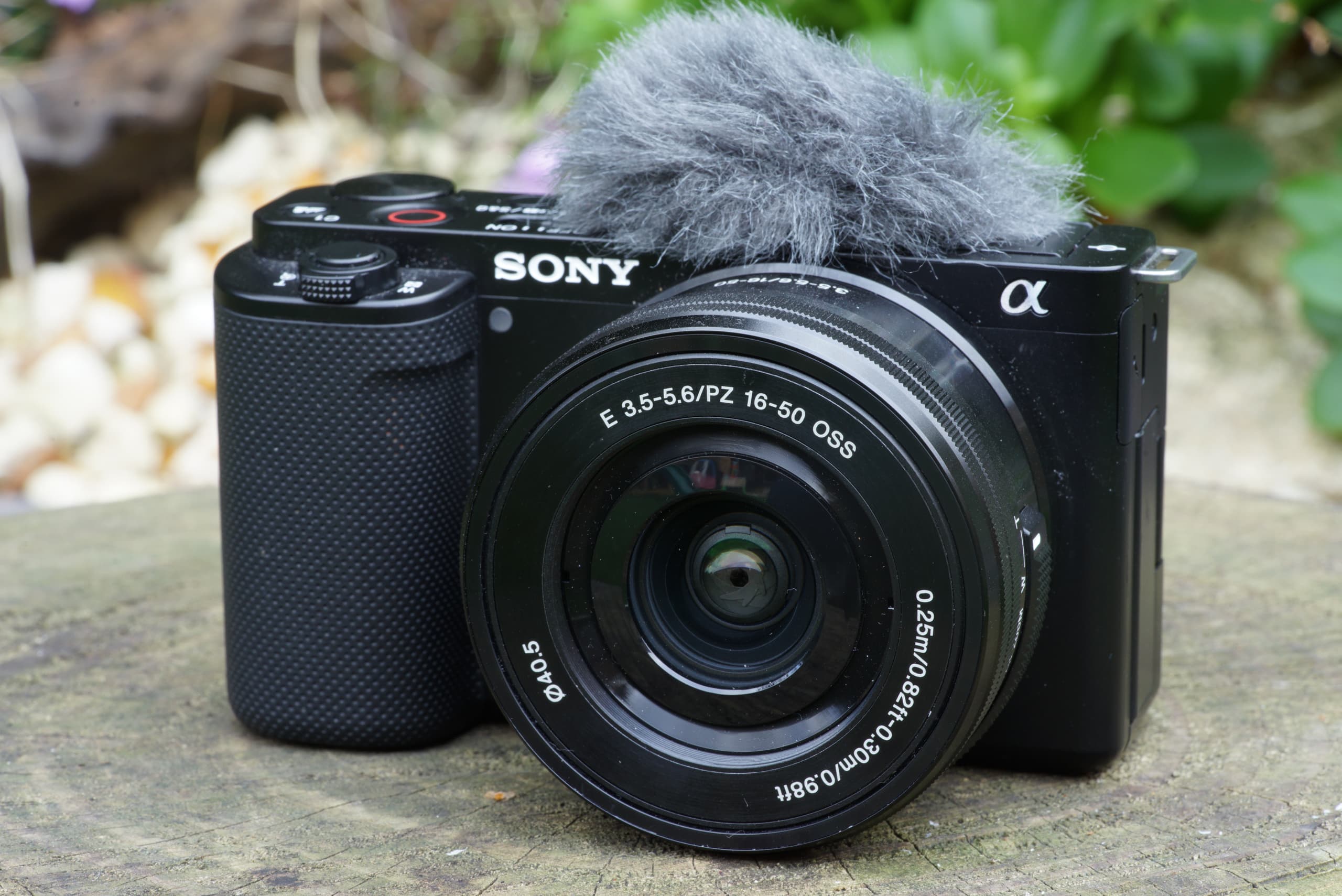 Sony ZV-E10 with the included "dead cat"