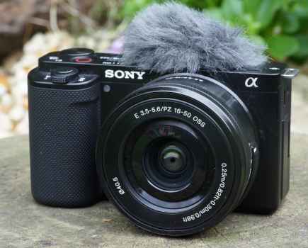 Sony ZV-E10 with the included "dead cat"