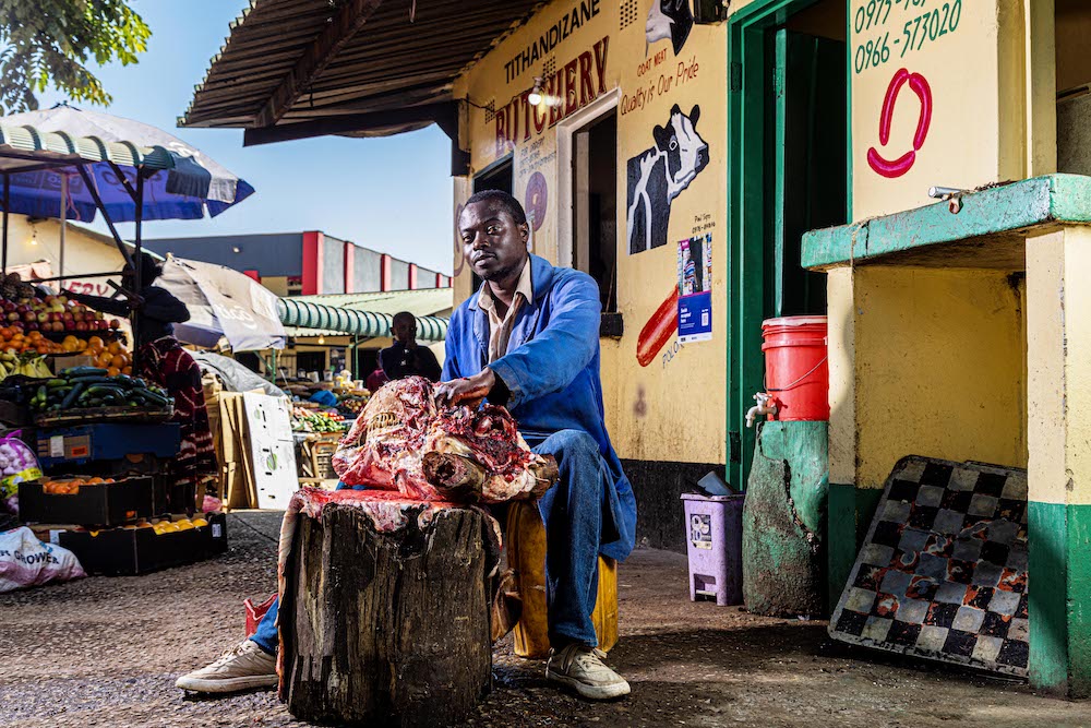 Chilenje Market portrait, Lusaka, Zambia, from the series The Butcher by Dennis Mubanga Kabwe