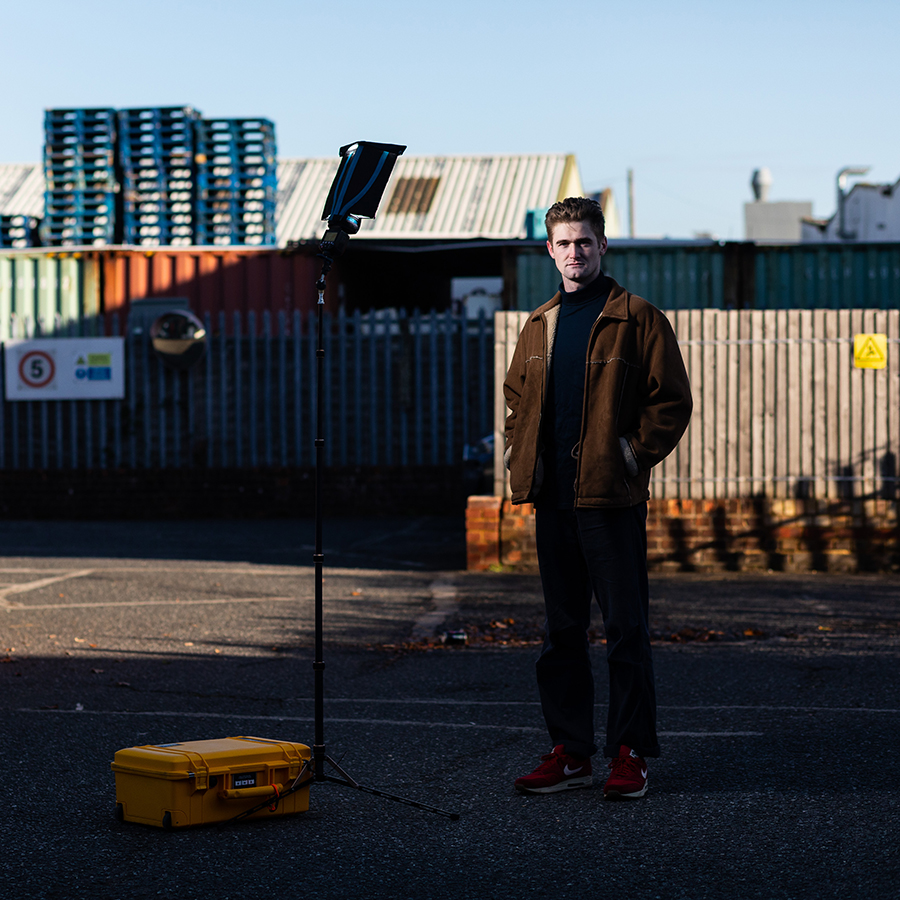 man standing outside