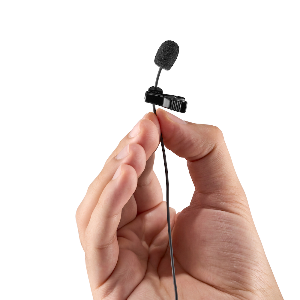 The JOBY Wavo Lav PRO mic held in a hand - it's the company's first ever lavalier microphone