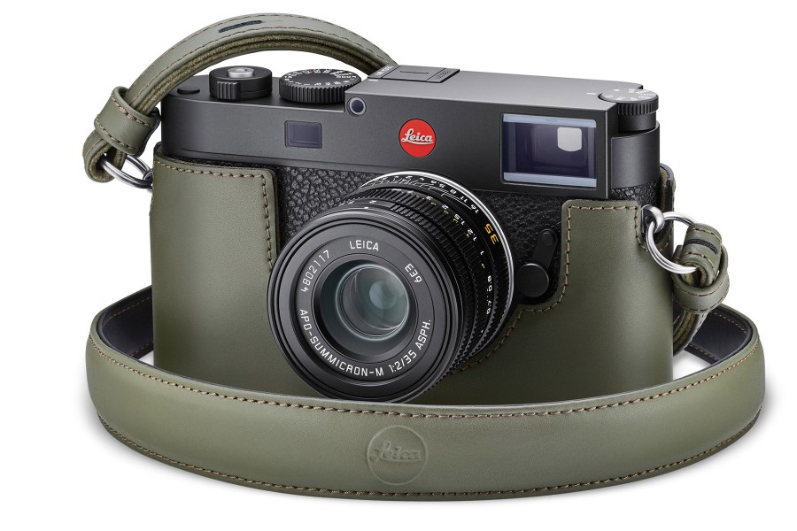 Leica M11 with olive leather case