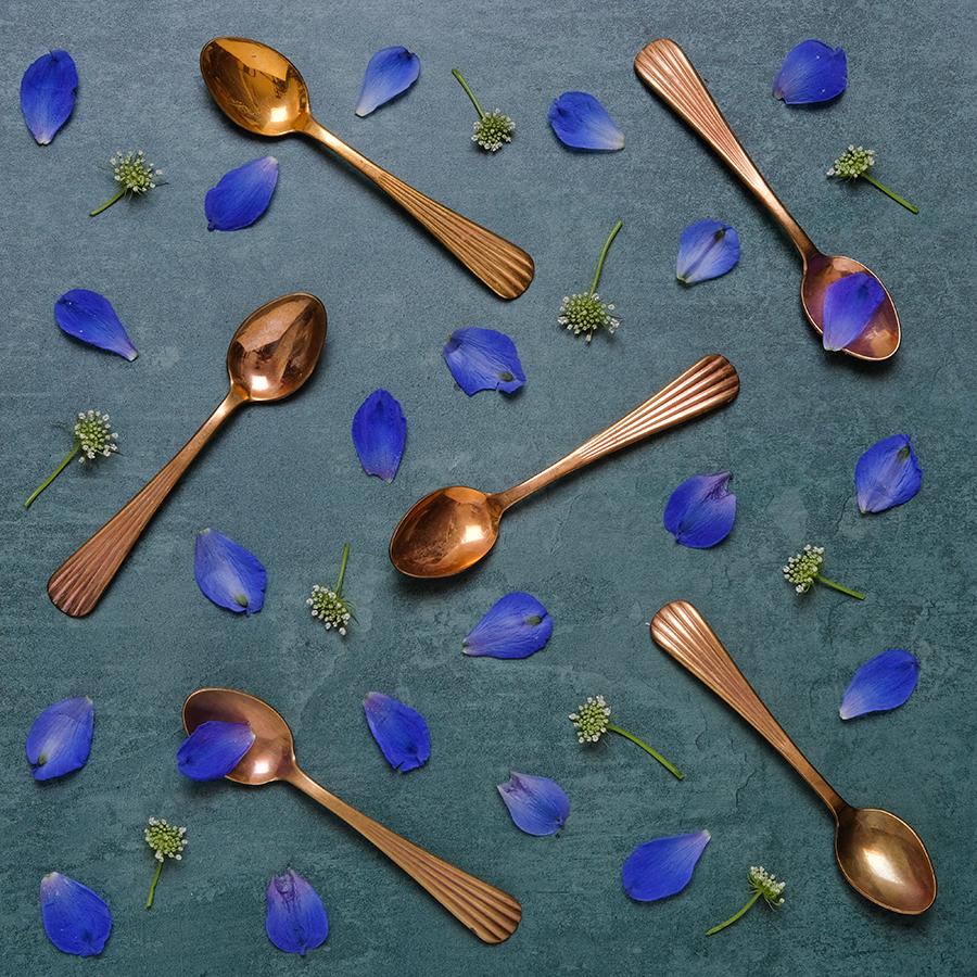 petals and vintage spoons