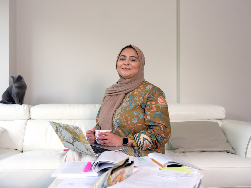 OU student Halima, from Birmingham, who is doing a degree in International Studies and has set up a care agency. Image: Inzajeano Latif