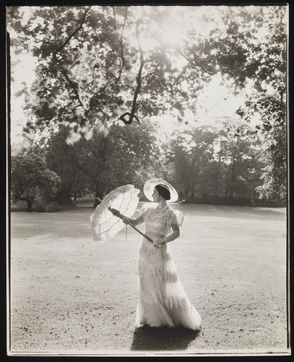 Queen Elizabeth, the Queen Mother, in Buckingham Palace gardens, 1939. Image: © Cecil Beaton/Victoria and Albert Museum, London