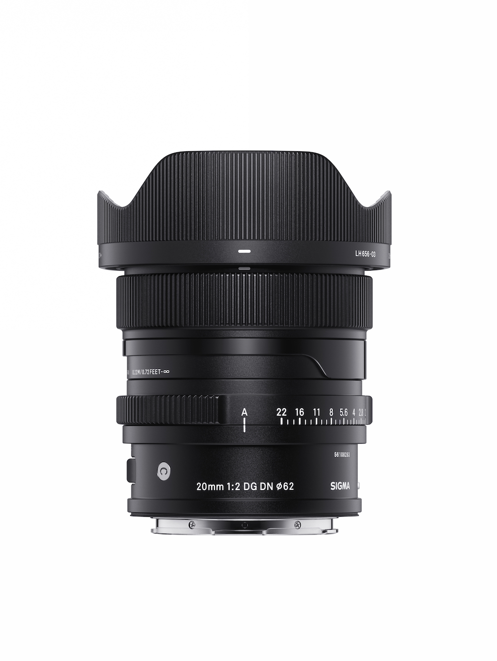 The new 20mm Sigma optic shown with lens hood