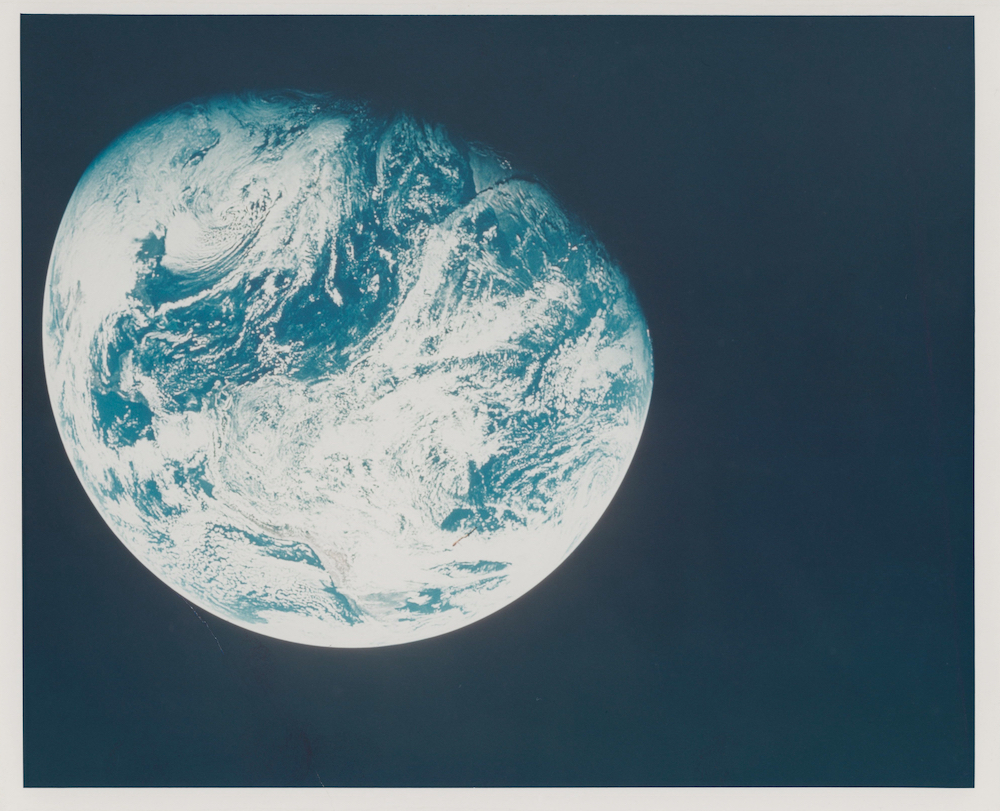 The first human-taken photograph of planet Earth, shot by William Anders onboard Apollo 8