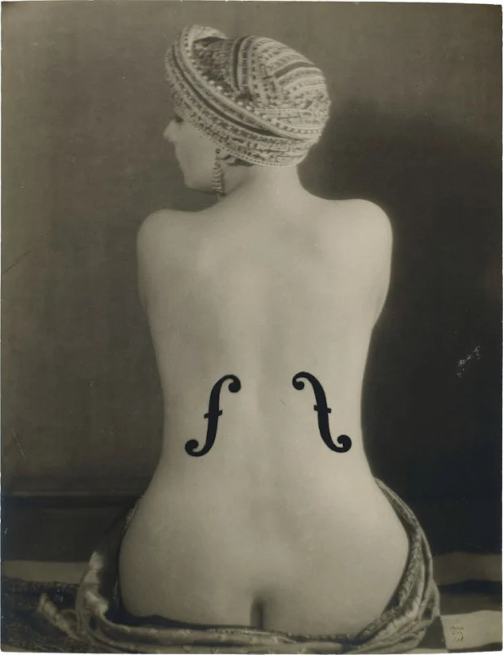 The full frame of Man Ray's Le Violon d'Ingres surreal photographic artwork