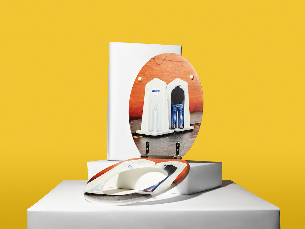 Photographer Martin Parr's toilet seat design for the WaterAid Best Seat in the House campaign. © RANKIN/WaterAid