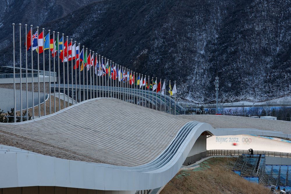 The Yanqing Sliding Centre during the Beijing 2022 Winter Olympic Games on 2 February 2022 in Yanqing, China. Photo by Sam Mellish/Team GB