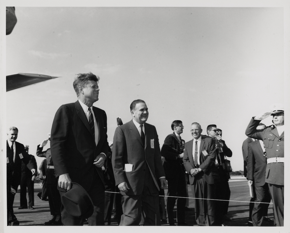 US President John F. Kennedy visiting Cape Canaveral, 16 November 1963, six days before he was assassinated