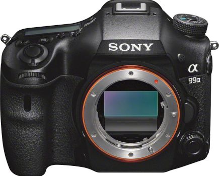 Sony a99 II DSLR shown with the with the A-mount