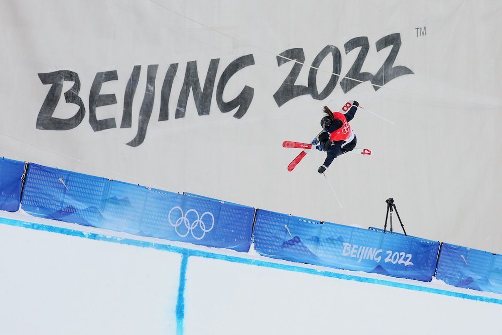 Zoe Atkin during freeski halfpipe qualification training at the Beijing 2022 Winter Olympic Games on 17 February 2022 at Genting Snow Park in Zhangjakou, China. Photo by Sam Mellish/Team GB