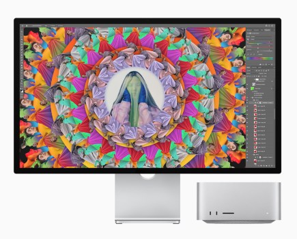 Apple Mac Studio and Studio Display running Photoshop