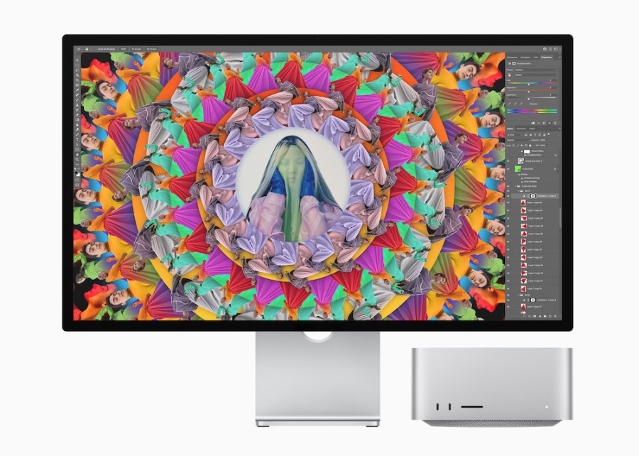 Apple Mac Studio and Studio Display running Photoshop