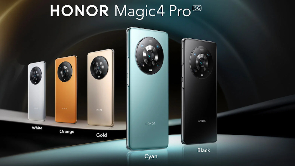 A group shot of the various incarnations of the Honor Magic4 Pro smartphone