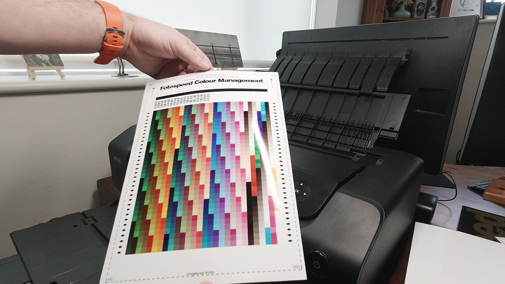 test home printing colour management sheet