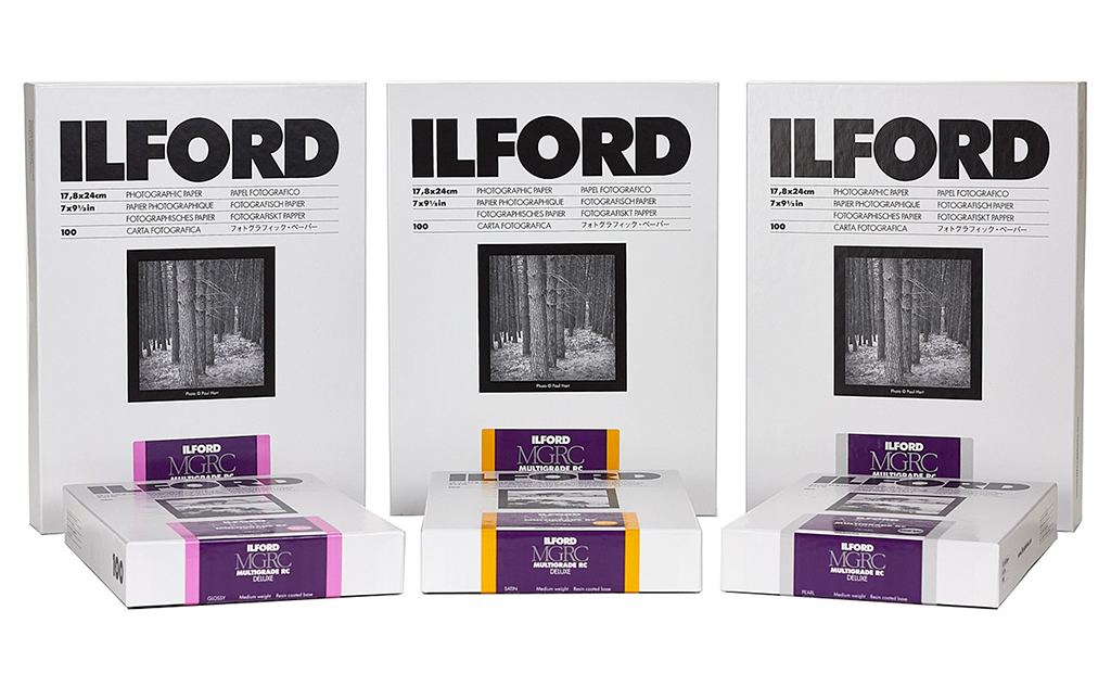 packs of ilford film printing paper