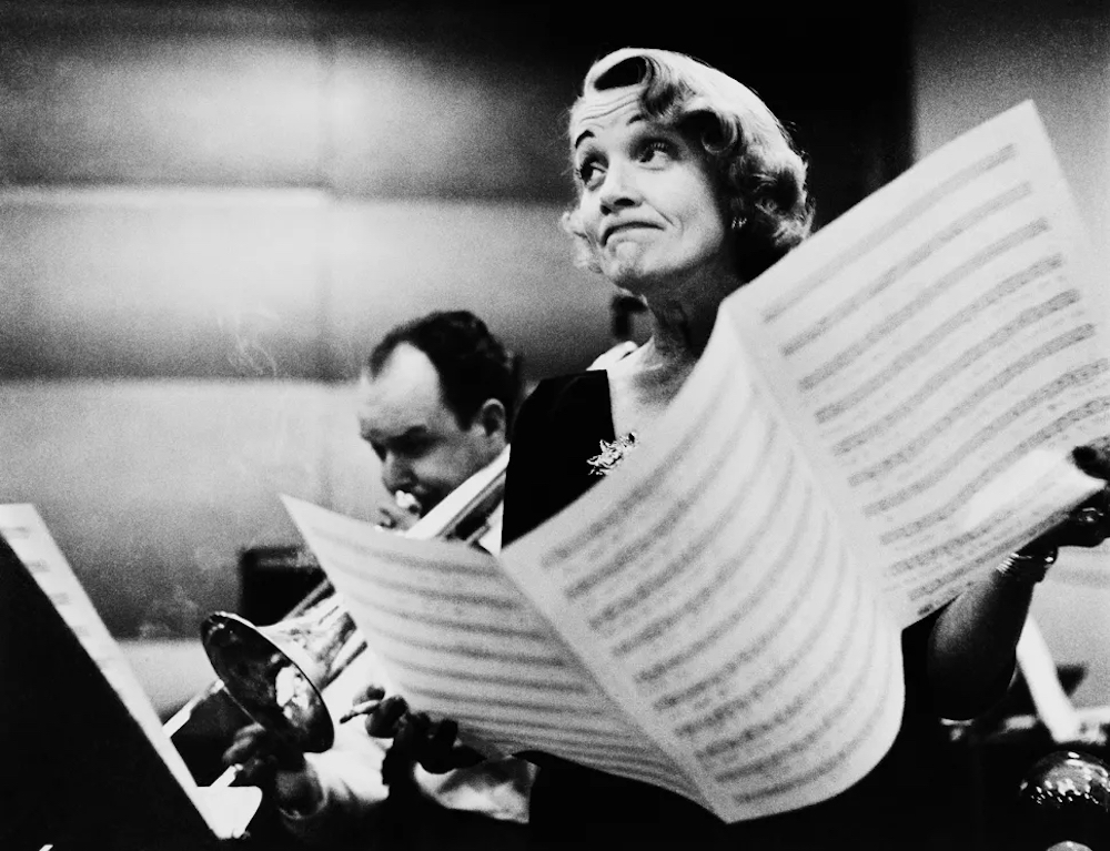 Marlene Dietrich at the recording studios of Columbia Records, New York City, USA, 1952. © Eve Arnold/Magnum Photos
