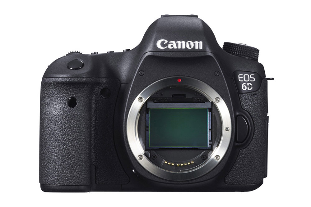 Canon EOS 6D front-on with lens mount showing