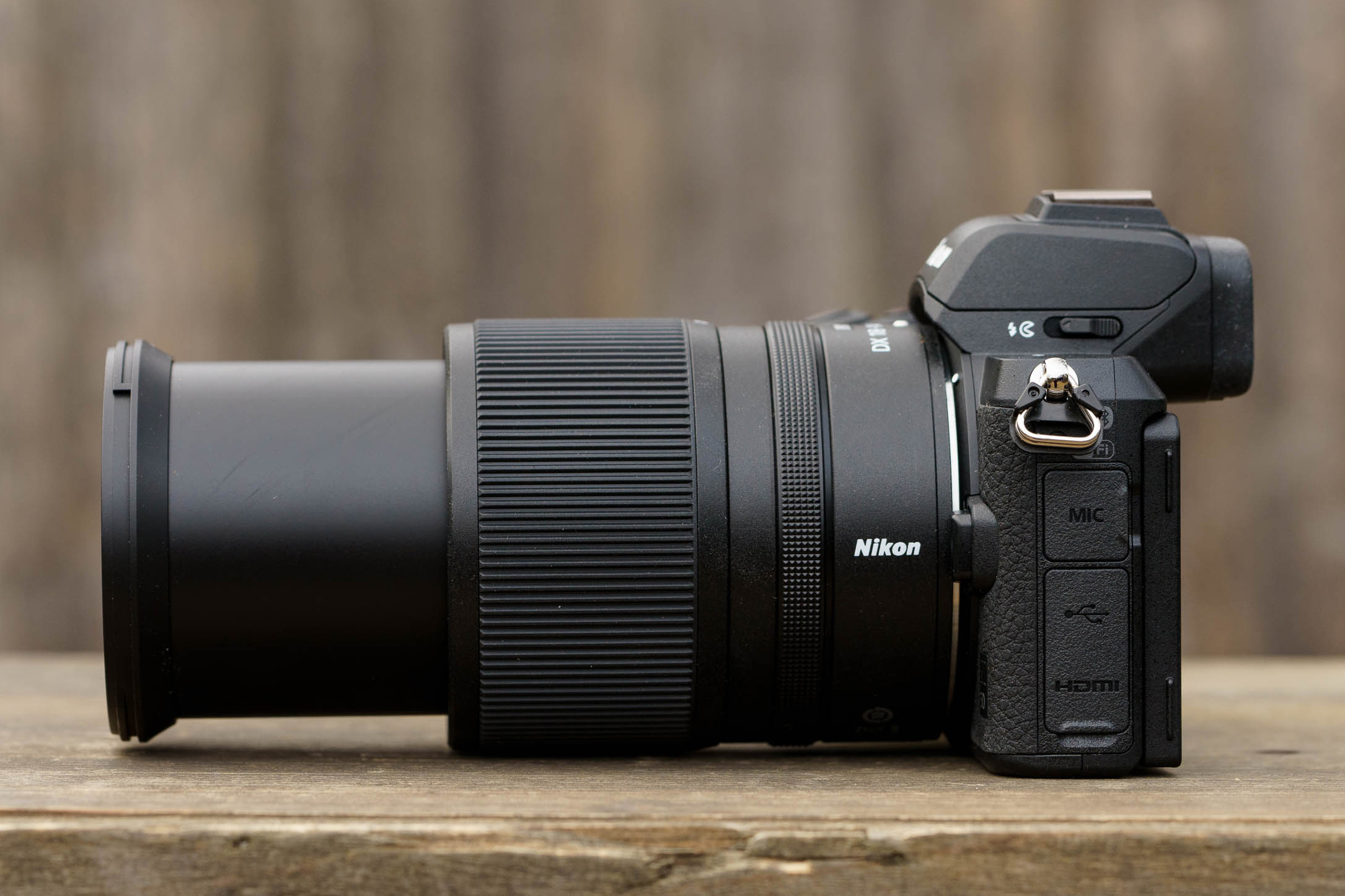 Nikon Nikkor Z DX 18-140mm f3.5-6.3 VR lens extended on Nikon Z