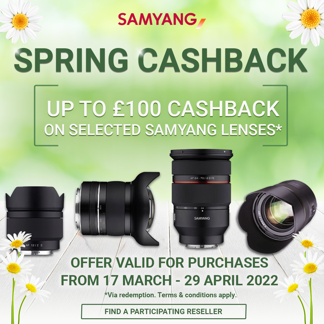 The Samyang Spring Cashback promotion is available on selected lenses