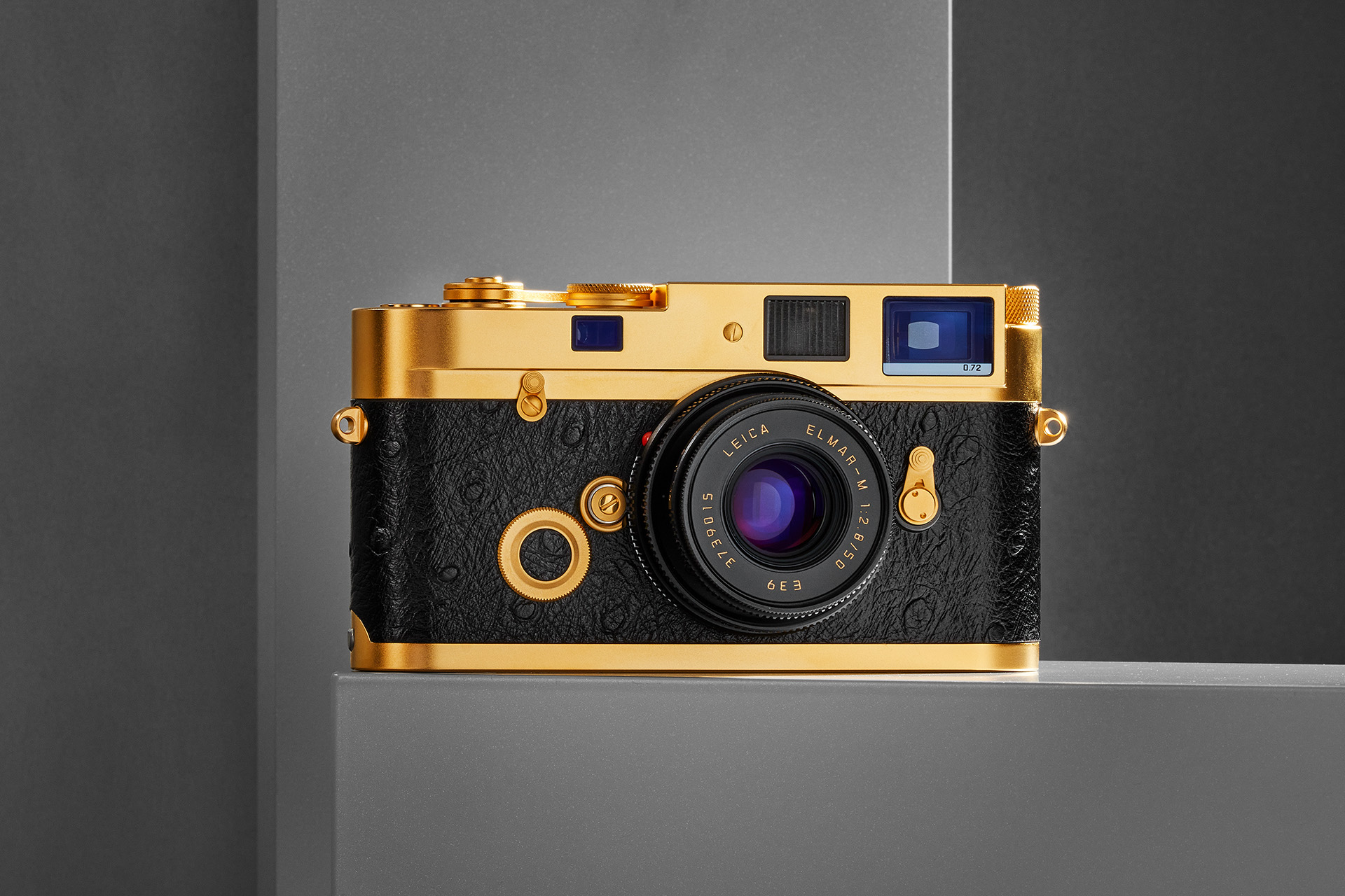 This gold plated Leica MP is a charity lot during the auction