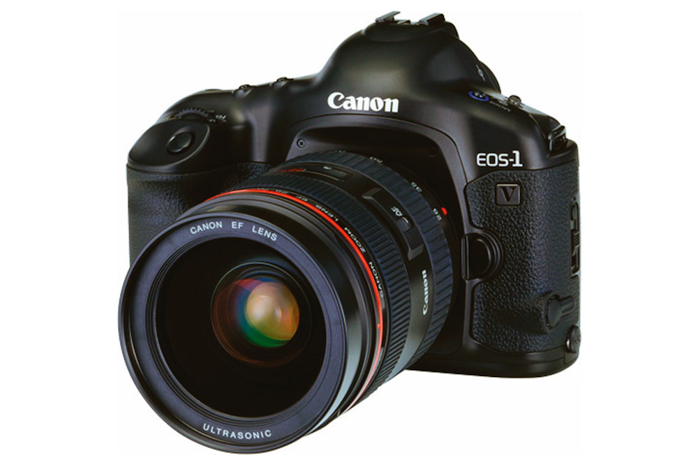 The Canon EOS-1 V was a film camera that stored shooting data