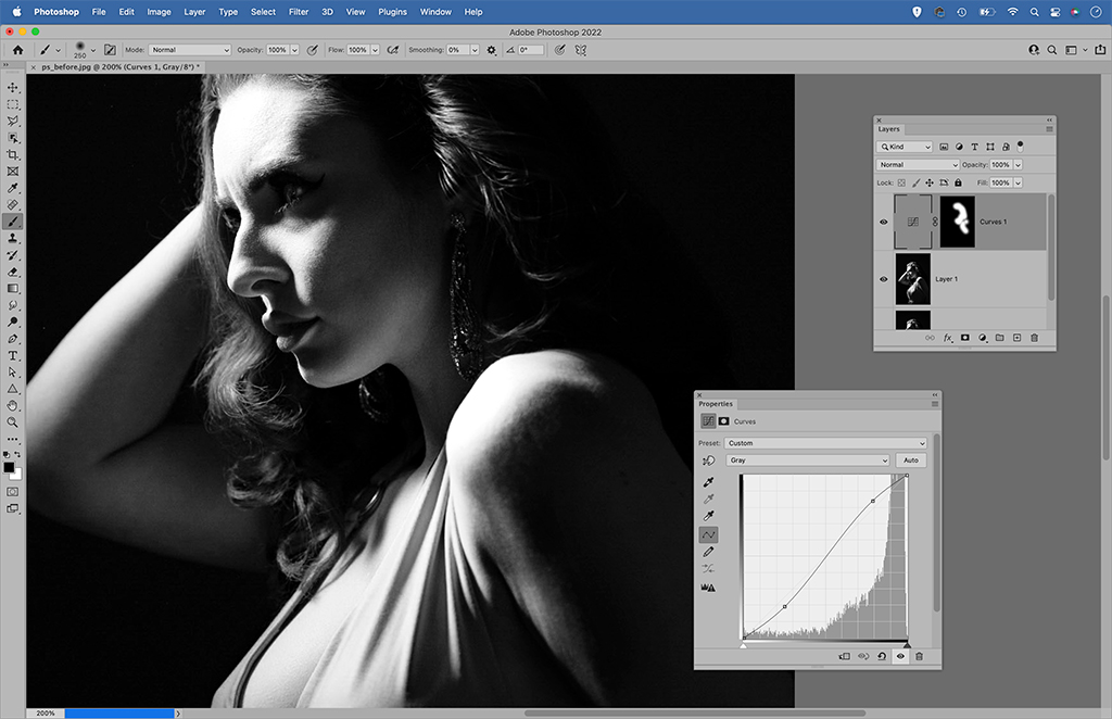 image editing in photoshop software black and white