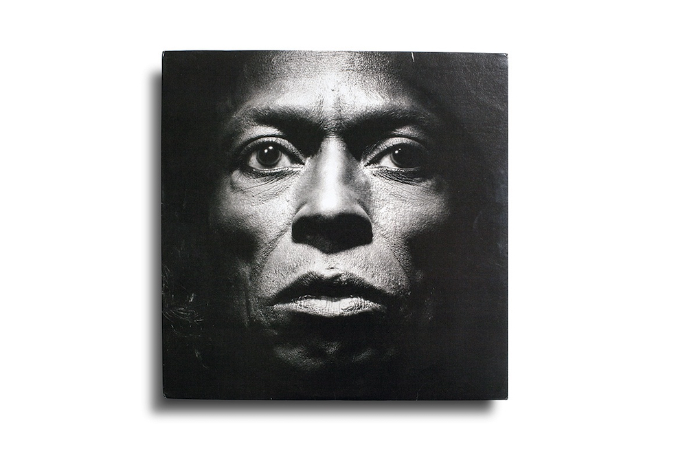 The classic portrait of Miles David on the cover of the 1986 Tutu album as shot by Irving Penn. LP design by Eiko Ishioka 