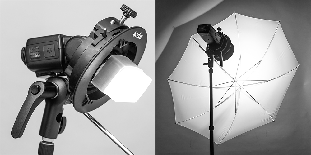 Adding a diffuser to a Speedlite spreads the light inside the light modifier, creating a larger light source – thereby reducing the chance of burnt-out highlights lacking detail