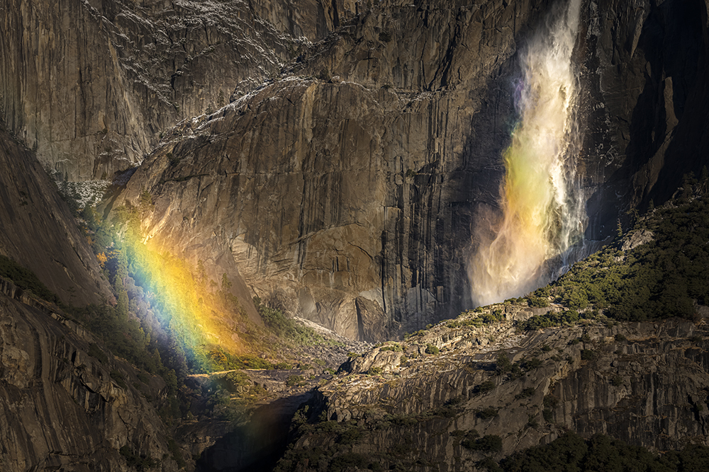 rainbows on Yosemite Falls. intimate landscape