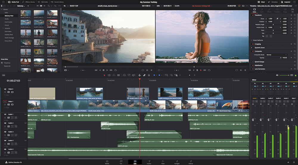 Timeline editing with DaVinci Resolve 18 Edit