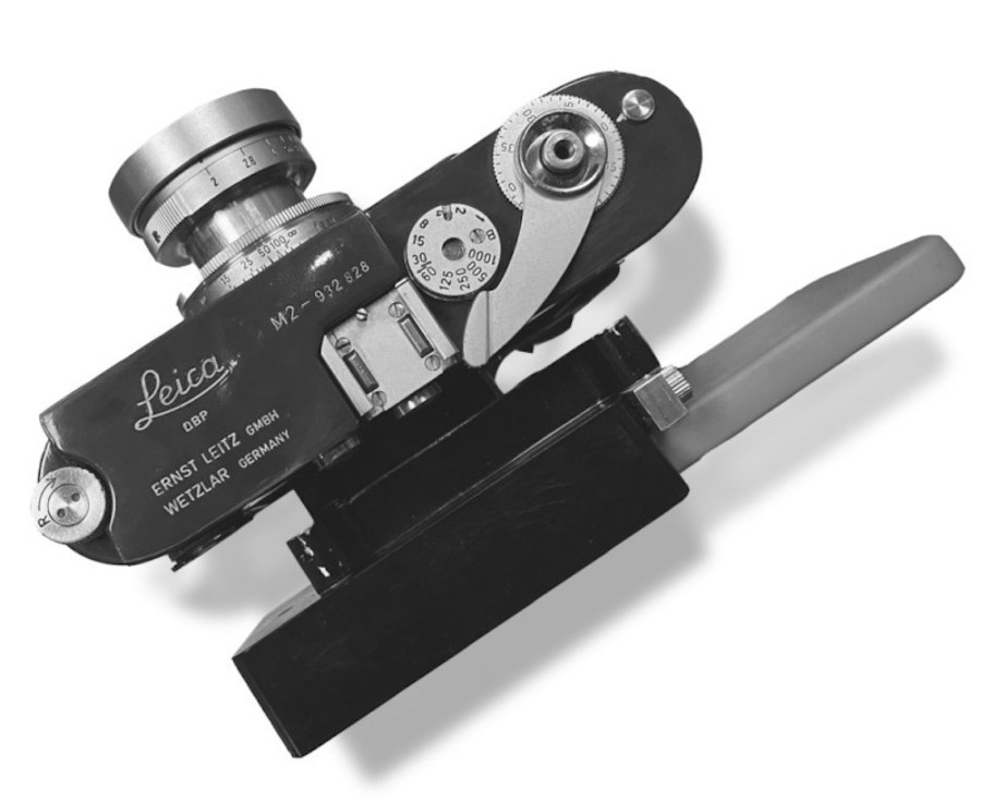 A DiGi Swap attached to a Leica film camera