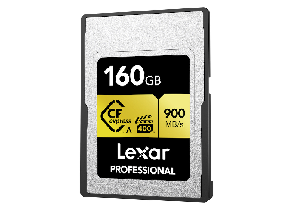 The 160GB card in the Lexar Professional CFexpress Type A Card GOLD Series