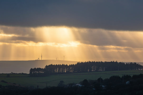 Nikon D3500 sample image, landscape with sun breaking through clouds 
