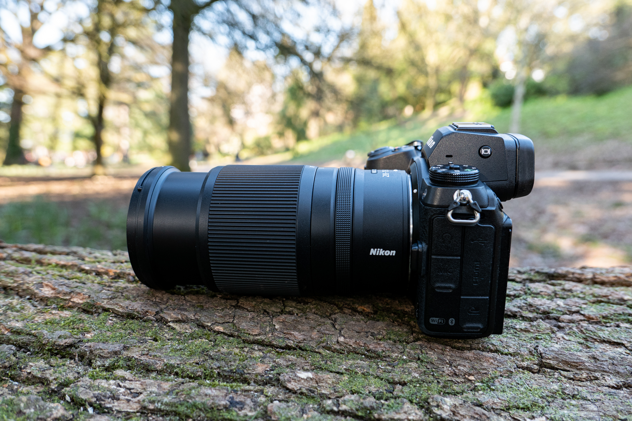 Nikkor 28-75mm lens side view, extended
