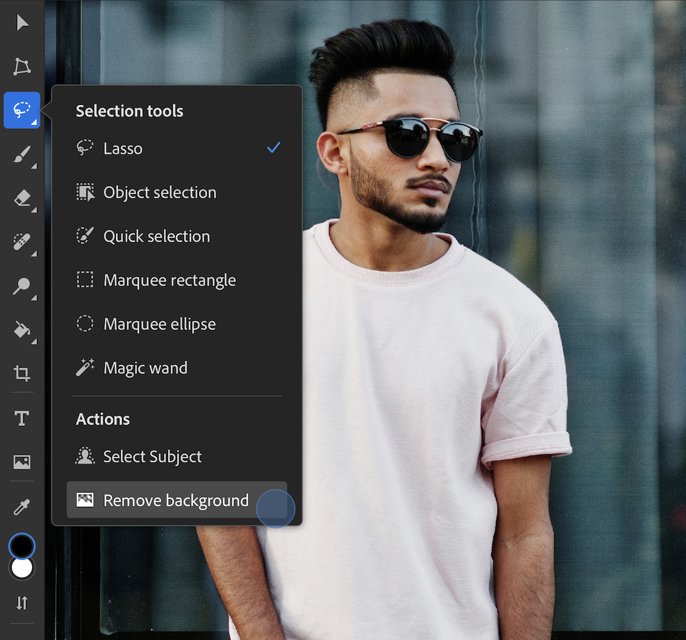 Remove Background using the Lasso tool