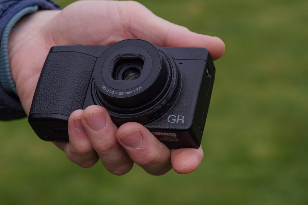 Ricoh GR IIIx in hand