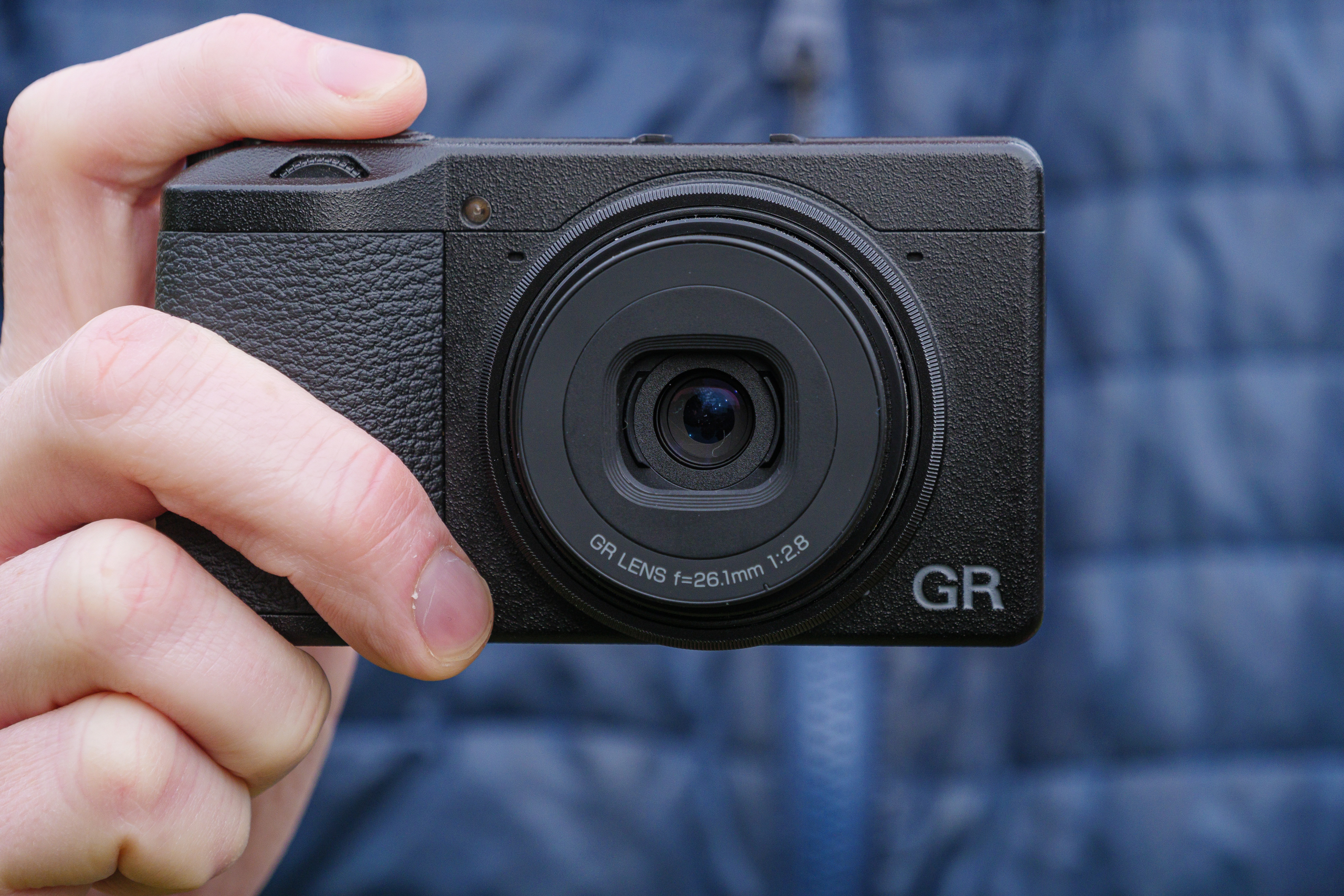 Ricoh GR IIIx in hand
