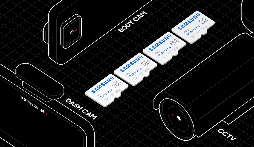 Samsung's PRO Endurance cards are mainly aimed for use in CCTV systems, dash cams and body cams