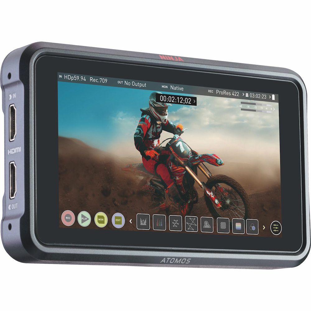 The Atomos Ninja V is a monitor:recorder that allows you to record and view video footage