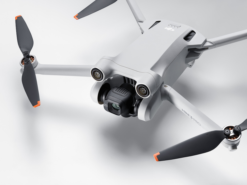 The arms and propellers of the DJI Mini 3 Pro have been designed for more aerodynamic flying