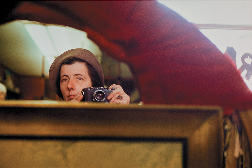 One of several colour Vivian Maier self-portraits shot in Chicago, mid-to-late 1970s