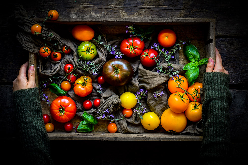 A finalist in the Cream of the Crop category, Pink Lady Food Photographer of the Year, 2019. Image: Donna Crous tray of tomatoes