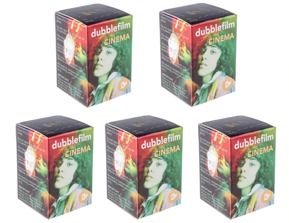 Dubblefilm Cinema 800 speed colour print film comes in single rolls, two-packs or five-packs